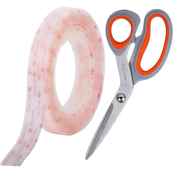 Industrial Strength 10Ft Scissors Clear Indooroutdoor Adhesive Mounting Tape Self Mating Reclosable Fastener Compatible W