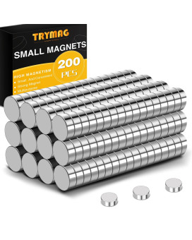 Trymag Small Refrigerator Magnets 200Pcs Multiuse Rare Earth Magnets Tiny Neodymium Magnets Round Disc Office Magnets For Frid