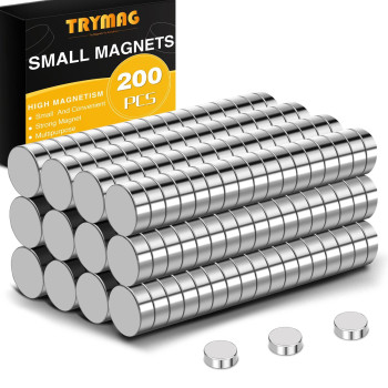 Trymag Small Refrigerator Magnets 200Pcs Multiuse Rare Earth Magnets Tiny Neodymium Magnets Round Disc Office Magnets For Frid