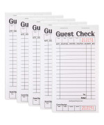 Stock Your Home Blackwhite Guest Check Books For Servers 5 Pack Server Note Pads Waiter Checkbook Food Receipt Book Restau