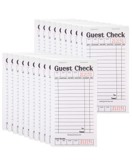 Stock Your Home Blackwhite Guest Check Books For Servers 20 Pack Server Note Pads Waiter Checkbook Food Receipt Book Resta