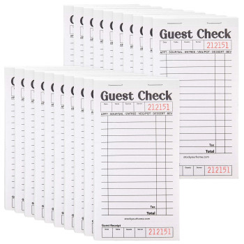 Stock Your Home Blackwhite Guest Check Books For Servers 20 Pack Server Note Pads Waiter Checkbook Food Receipt Book Resta