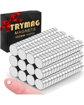 Trymag Magnets 180Pcs Small Strong Neodymium Magnets Tiny Rare Earth Magnets Round Fridge Magnets For Whiteboard Office Diy