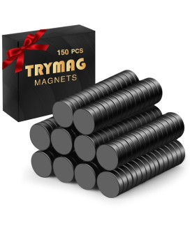 Trymag Miniature Magnets 150 Pcs Tiny Magnets Small Black Round Neodymium Disc Magnets Mini Rare Earth Magnets For Fridge Craft