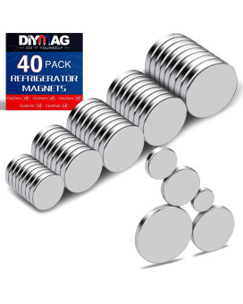 Diymag Small Magnets 40 Pack Tiny Rare Earth Magnets 5 Different Size Neodymium Magnets For Refrigerator Diy Building Craft