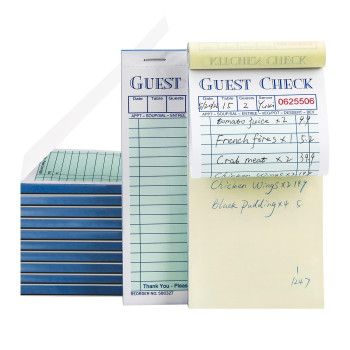 Methdic Guest Checks Server Note Pads 1000 Orders With Bottom Copy Paper Guest Receipt Waitress Notepad For Restaurants 20 Book