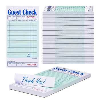 Methdic Guest Checks Server Note Pads 1000 Orders Waitress Notepad For Restaurants 20 Books