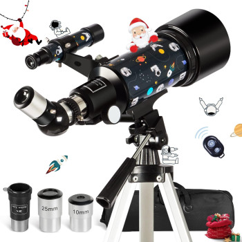 Telescope For Kids Adults Astronomy Beginners Over 8 Years Old 70Mm Aperture Astronomical Refractor Telescopes With Phone Adapt