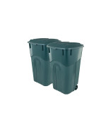 Ecosolution 32 Gallon Wheeled Outdoor Garbage Can With Attached Snap Lock Lid And Heavyduty Handles Eco Green Heavyduty Cons