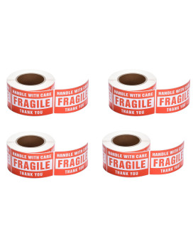 Pacific Mailer Fragile Stickers For Shipping 3In X 2In Handle With Care Fragile Stickers Shipping Labels Strong Ahesive Clear La