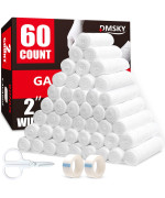 60 Pack Gauze Rolls 2 In X 41 Yards Individually Wrapped Breathable Rolled Gauze Premium First Aid Supplies Medical Suppli