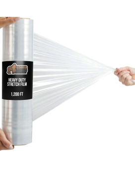 Gorilla Grip 500 Stretch Film Heavy Duty Plastic 1200Ft Shrink Wrap Roll 17 Puncture Resistant Industrial Strength For Ship