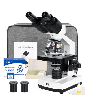 Hsl 40X2500X Compound Binocular Microscope For Adults Professional Microscopes For Student Educate Biological Microscope Lab Mi