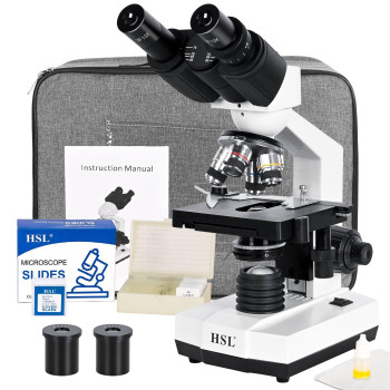 Hsl 40X2500X Compound Binocular Microscope For Adults Professional Microscopes For Student Educate Biological Microscope Lab Mi