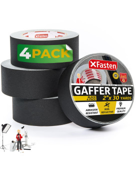 Xfasten Black Gaffers Tape 2 Inch X 30 Yards 4Pack 360Ft Residuefree Matte Black Gaffer Tape 2 Inch Nonreflective Easyto