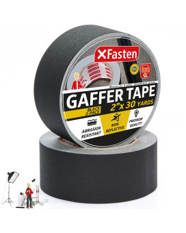 Xfasten Black Gaffers Tape 2 Inch X 30 Yards 2Pack 180Ft Residuefree Matte Black Gaffer Tape 2 Inch Nonreflective Easyto