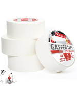 Xfasten White Gaffers Tape 2 Inch X 30 Yards 4Pack 360Ft Residuefree White Gaffer Tape 2 Inch Nonreflective Matte White Gaf