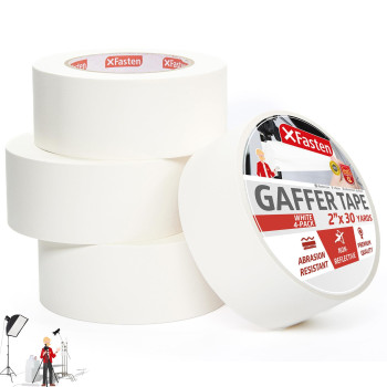 Xfasten White Gaffers Tape 2 Inch X 30 Yards 4Pack 360Ft Residuefree White Gaffer Tape 2 Inch Nonreflective Matte White Gaf