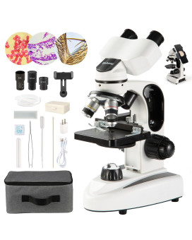 Sedumic Compound Binocular Microscope 40X2000X Led Lighting For Kids Students Adults School Laboratory Home Education With Micr