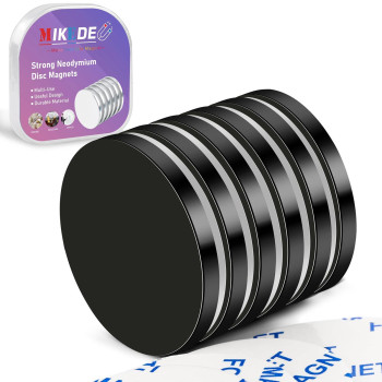 Mikede Rare Earth Magnets Super Strong Black Round Magnets With Adhesive Backing Heavy Duty Disc Magnets Neodymium Magnets For