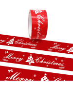 Hubaow Christmas Decoration Flagging Tape 2Inch X 164Ft Red Merry Christmas Decoration Marking Tape None Adhesive Flagging Tap