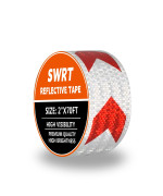 Swrt 2 X 70 Ft Dotc2 Reflective Tape Red White Reflective Tape Outdoor Waterproof Heavy Duty Strong Adhesive Hazard Caution