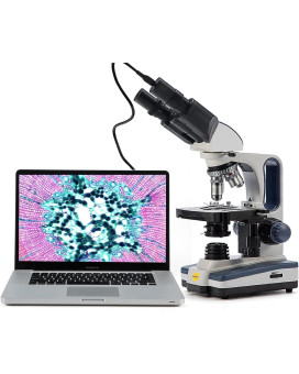 Swift Digital Binocular Compound Microscope 40X2500X With 5Mp Usb Camera Twolayer Mechanical Stage And Software Windows And