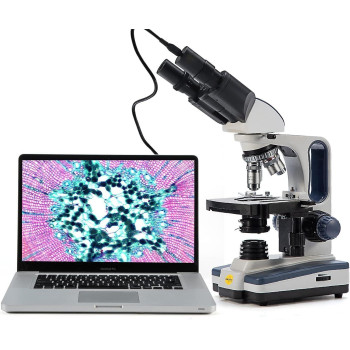 Swift Digital Binocular Compound Microscope 40X2500X With 5Mp Usb Camera Twolayer Mechanical Stage And Software Windows And