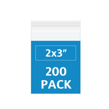 Bonison Small Plastic Bags 200 Count 2X3 Inch Mini Zip Baggies Transparent Jewelry Bags Poly Bags For Pill Screws Packaging