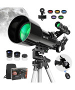 Hsl Telescope 70Mm Aperture 400Mm Az Mount Astronomical Refracting Telescope For Kids Adults Portable Travel Telescope With T