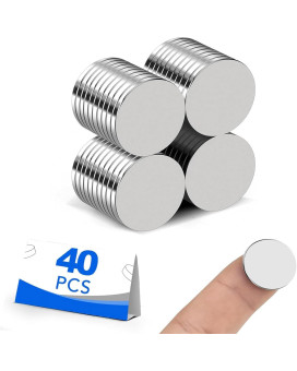 Small Magnets 40 Pack Refrigerator Magnets 18X2Mm Rare Earth Magnets Neodymium Magnets For Crafts Whiteboard Kitchen Cabinet