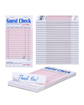 Methdic Guest Checks Pink Server Note Pads 1000 Orders Waitress Notepad For Restaurants 20 Books