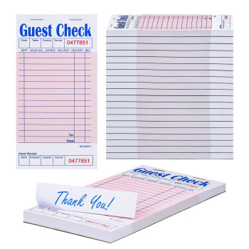 Methdic Guest Checks Pink Server Note Pads 1000 Orders Waitress Notepad For Restaurants 20 Books