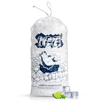 Ice Bags 10 Lb With Drawstring 100 Pack Plastic Ice Bags For Ice Storage