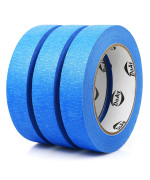 Doay 3 Pack Blue Painters Tape Masking Tape 1 Inch Wide Multisurface Smart Adhesion Indoor Outdoor Use Paint Tape For