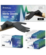 Medical Exam Black Nitrile Gloves X Small 1000 Count 3 Mil Powder And Latex Free Disposable Gloves Case Of 10 Boxes Of 100 M