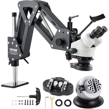 Vevor Multidirectional Microscope With Spring Bracket 7X45X Magnification Jewelry Microscope Micro Jewelry Inlaid Stand With