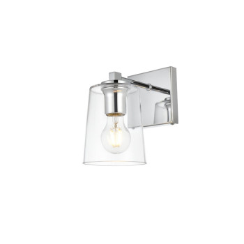 Kacey 1 Light Chrome And Clear Bath Sconce