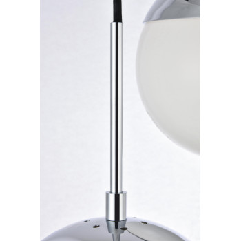 Eclipse 7 Lights Chrome Pendant With Frosted White Glass