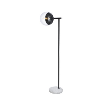 Eclipse 1 Light Black Floor Lamp With Clear Glass