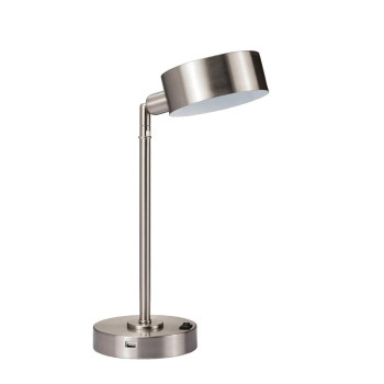 15 Tall Cambert Led Table Lamp With Usb Port Brushed Silver Finish