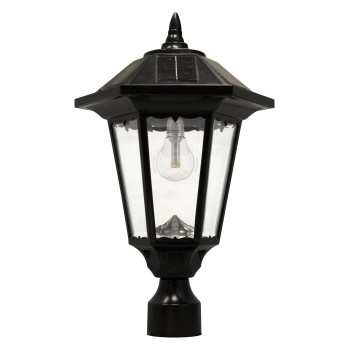 Windsor Bulb Solar Light Wallpier3 Fitter Mount Black