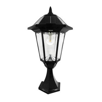 Windsor Bulb Solar Light Wallpier3 Fitter Mount Black