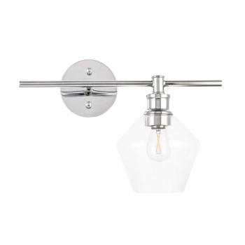 Gene 1 Light Chrome And Clear Glass Right Wall Sconce