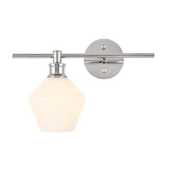 Gene 1 Light Chrome And Frosted White Glass Left Wall Sconce