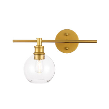 Collier 1 Light Brass And Clear Glass Left Wall Sconce