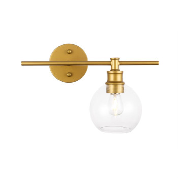 Collier 1 Light Brass And Clear Glass Right Wall Sconce