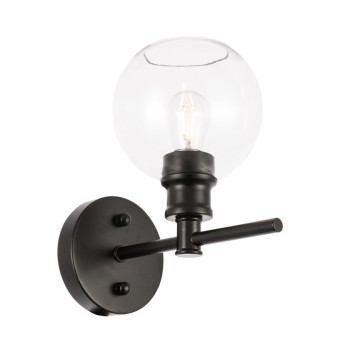 Collier 1 Light Black And Clear Glass Wall Sconce