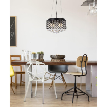 Tully 4 Lights Pendant In Black