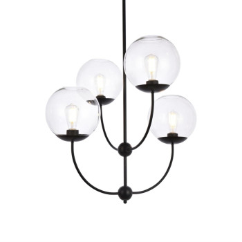 Lennon 315 Inch Pendant In Black With Clear Shade